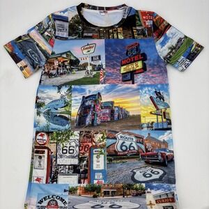 Route 66 USA Shirt Nostalgic Places American Patriotic Memorable Retro Large